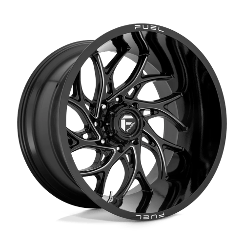 22x12 fuel off-road d741 runner gloss black milled wheel 6x5.5 bolt pattern 44mm offset