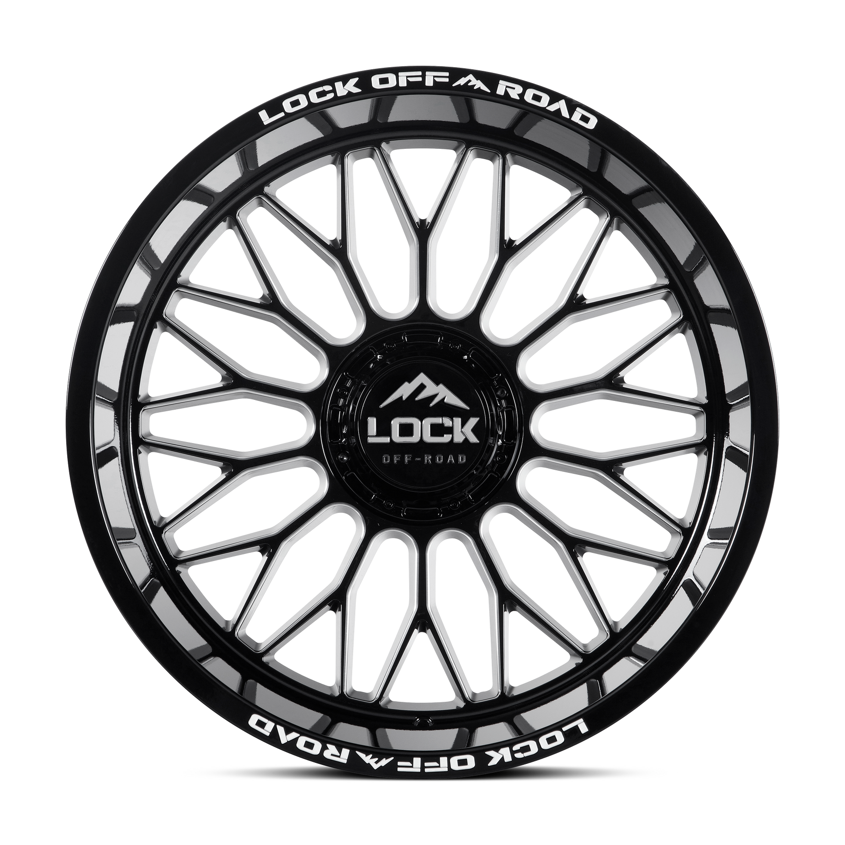 22x10 lock off-road rampage gloss black milled wheel 6x5.5 bolt pattern 18mm offset