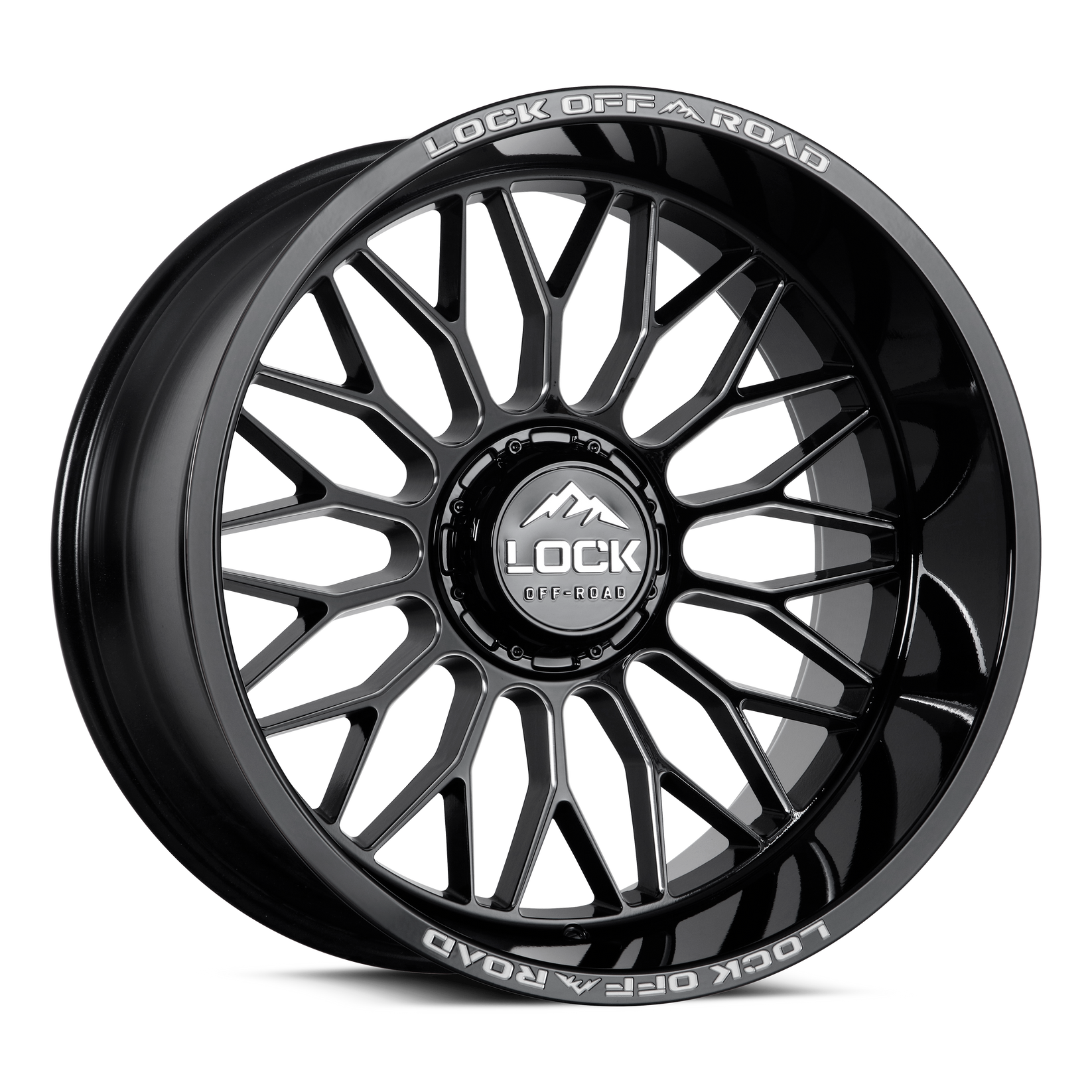 22x10 lock off-road rampage gloss black milled wheel 6x5.5 bolt pattern 18mm offset