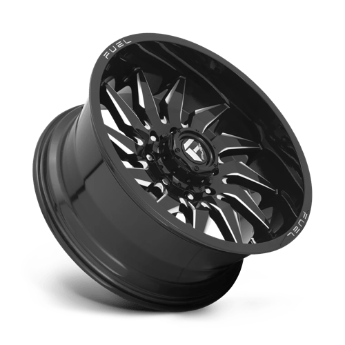 22x10 fuel off-road d744 saber gloss black milled wheel 6x5.5 bolt pattern 18mm offset