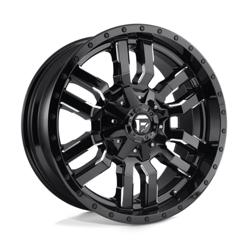 17x9 fuel off-road d595 sledge gloss black milled wheel 6x5.5 bolt pattern 12mm offset