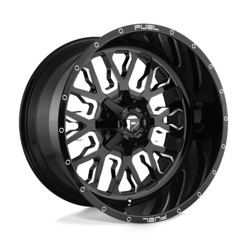 20x9 fuel off-road d611 stroke gloss black milled wheel 6x5.5 bolt pattern 1mm offset