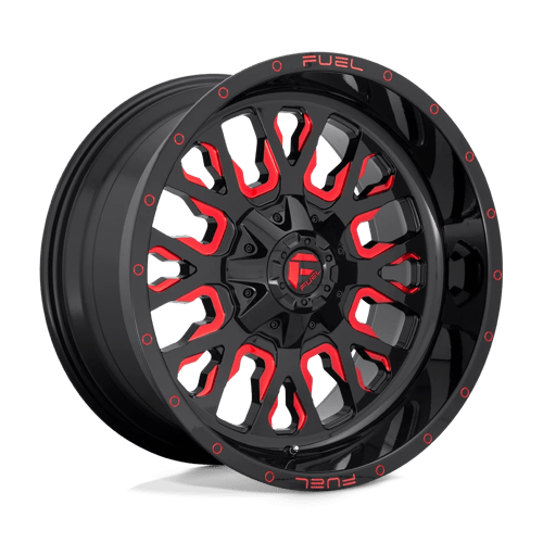 17x9 fuel off-road d612 stroke gloss black red tinted clear wheel 6x5.5 bolt pattern 1mm offset