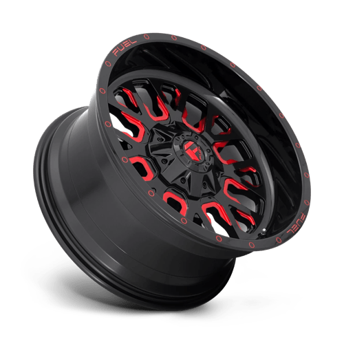 20x9 fuel off-road d612 stroke gloss black red tinted clear wheel 6x5.5 bolt pattern 20mm offset