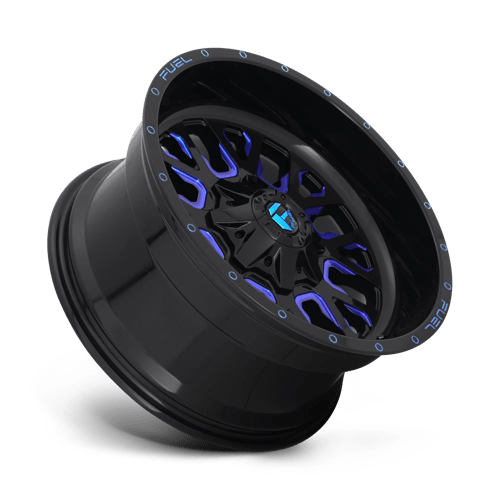 17x9 fuel off-road d645 stroke gloss black blue tinted clear wheel 6x5.5 bolt pattern 1mm offset