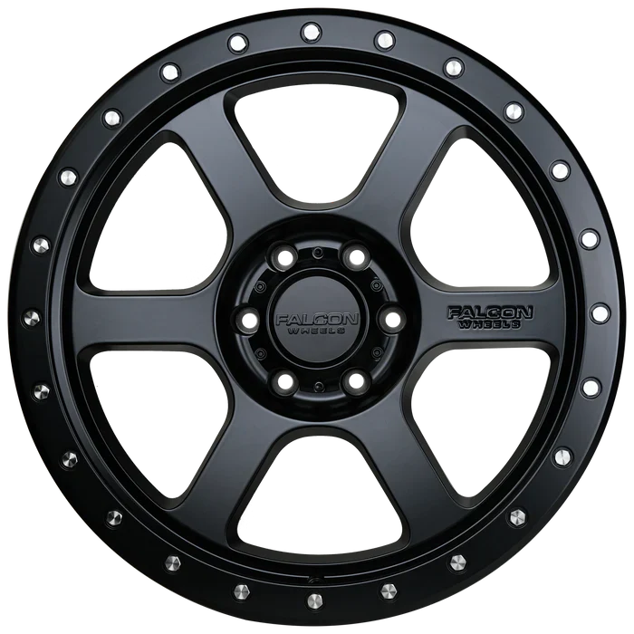 17x9 Falcon Wheels T1 Matte Black Wheel 6x5.5 Bolt Pattern -12mm Offset