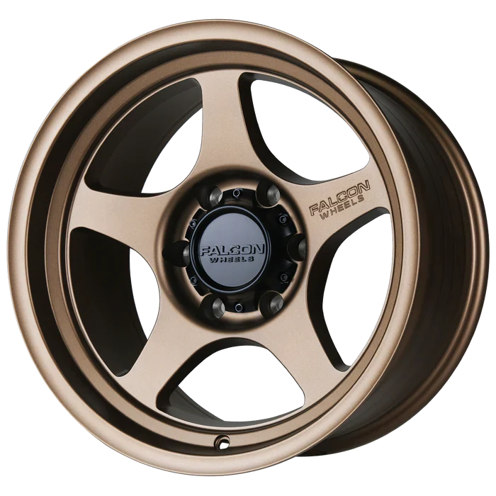 17x9 Falcon Wheels T2 Full Matte Bronze Wheel 6x5.5 Bolt Pattern 0mm Offset