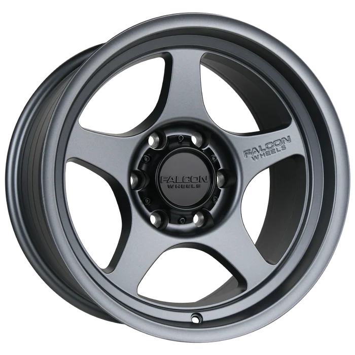 17x9 Falcon Wheels T2 Full Matte Gunmetal Wheel 6x5.5 Bolt Pattern -12mm Offset