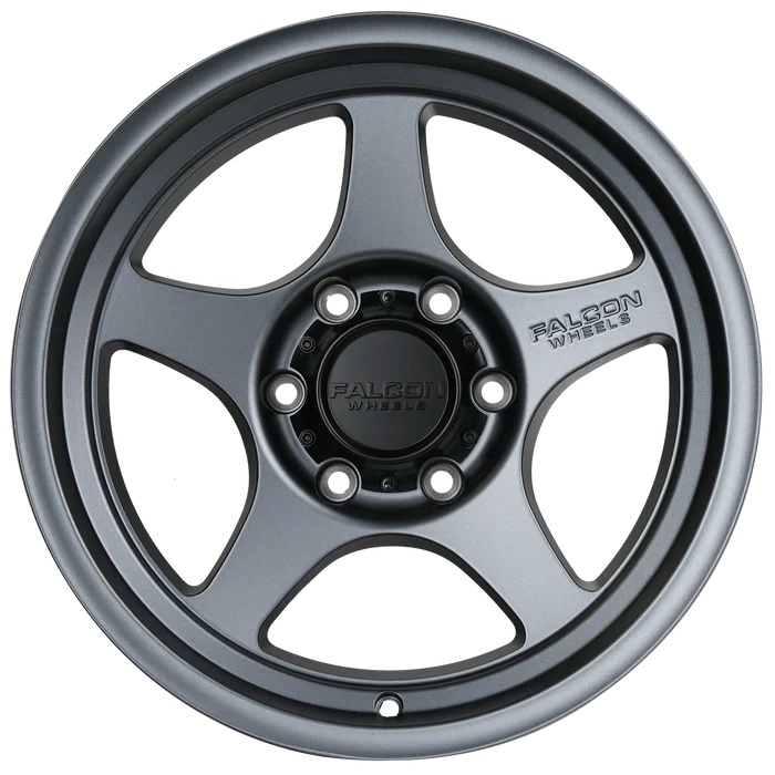 17x9 Falcon Wheels T2 Full Matte Gunmetal Wheel 6x5.5 Bolt Pattern -12mm Offset