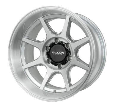 17x9 Falcon Wheels T8 Seeker Silver Brush Face Wheel 6x5.5 Bolt Pattern -38mm Offset