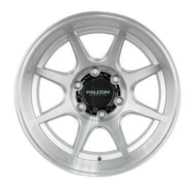 17x9 Falcon Wheels T8 Seeker Silver Brush Face Wheel 6x5.5 Bolt Pattern -38mm Offset