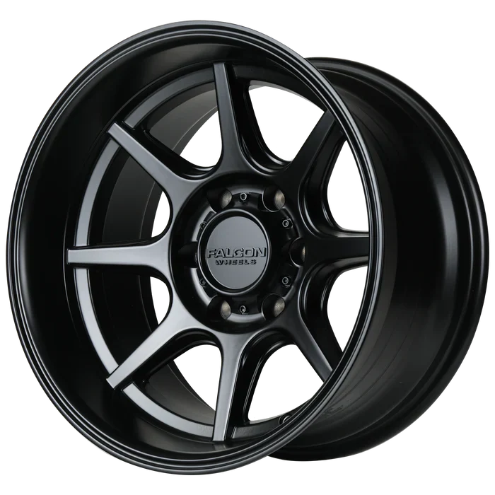 17x9 Falcon Wheels T8 Seeker Matte Black Wheel 6x5.5 Bolt Pattern -38mm Offset