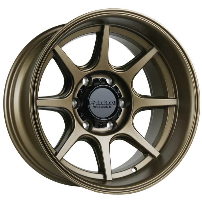 17x9 Falcon Wheels T8 Seeker Full Matte Bronze Wheel 6x5.5 Bolt Pattern -12mm Offset