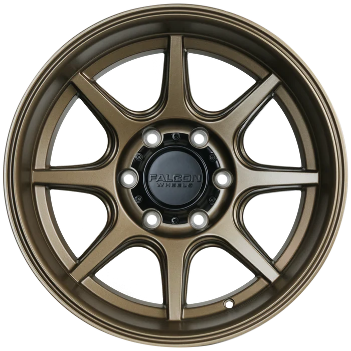 17x9 Falcon Wheels T8 Seeker Full Matte Bronze Wheel 6x5.5 Bolt Pattern -38mm Offset