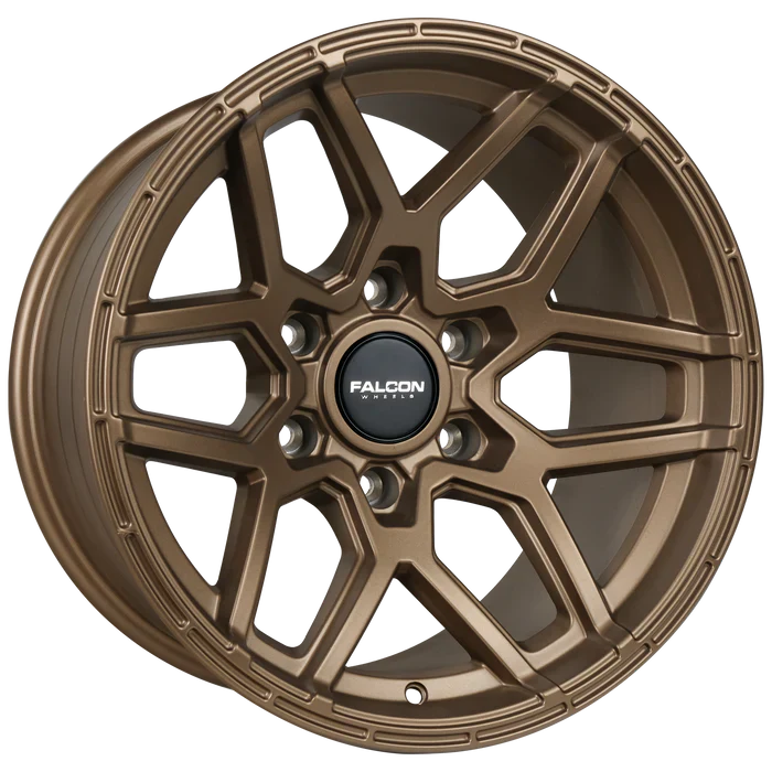 17x9 Falcon Wheels T9 Atlas Full Matte Bronze Wheel 6x5.5 Bolt Pattern -15mm Offset