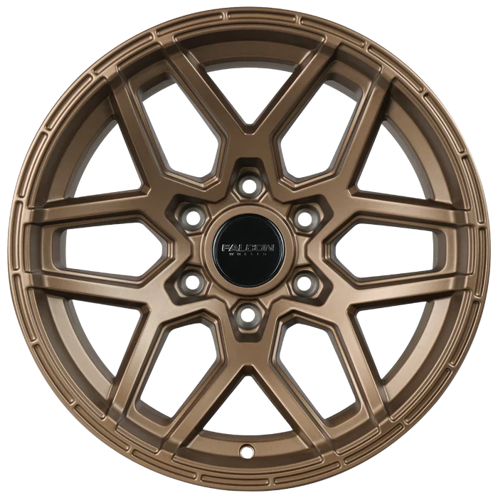 17x9 Falcon Wheels T9 Atlas Full Matte Bronze Wheel 6x5.5 Bolt Pattern -15mm Offset