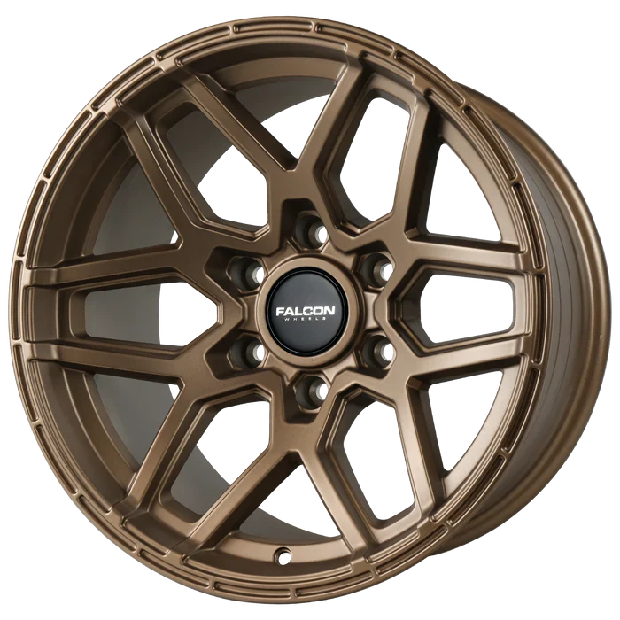 17x9 Falcon Wheels T9 Atlas Full Matte Bronze Wheel 6x5.5 Bolt Pattern -15mm Offset