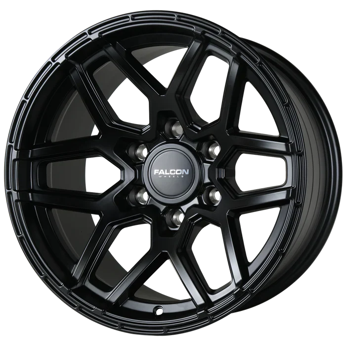 17x9 Falcon Wheels T9 Atlas Matte Black Wheel 6x5.5 Bolt Pattern -15mm Offset