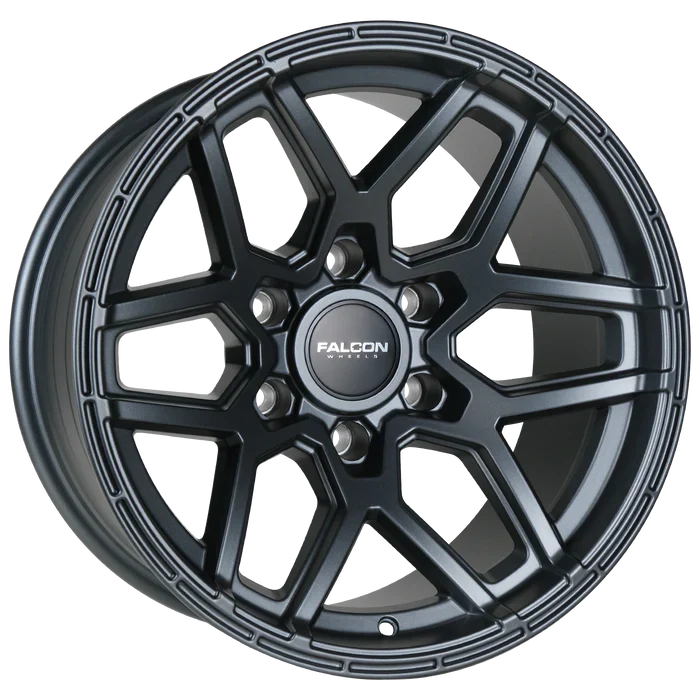 17x9 Falcon Wheels T9 Atlas Full Matte Gunmetal Wheel 6x5.5 Bolt Pattern -38mm Offset