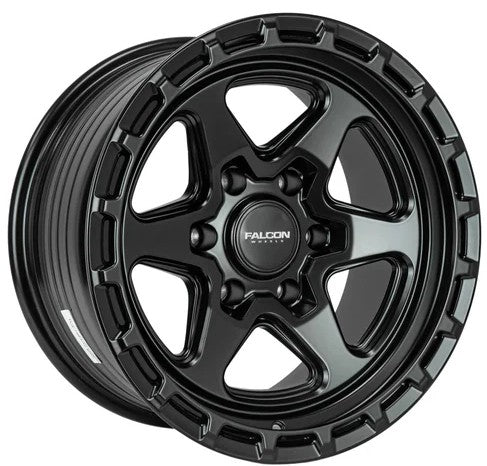 17x9 Falcon Wheels TC2 Combat Matte Black Wheel 6x5.5 Bolt Pattern -12mm Offset