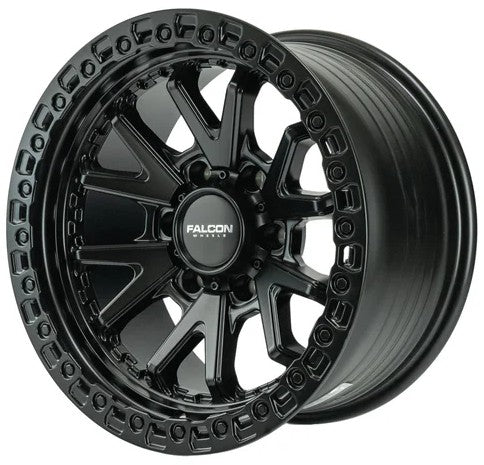 17x9 Falcon Wheels TC3 Chaos Matte Black Wheel 6x5.5 Bolt Pattern -10mm Offset