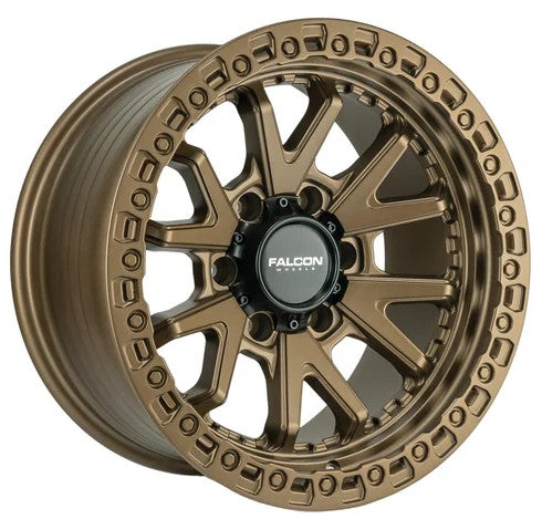 17x9 Falcon Wheels TC3 Chaos Full Matte Bronze Wheel 6x5.5 Bolt Pattern -10mm Offset