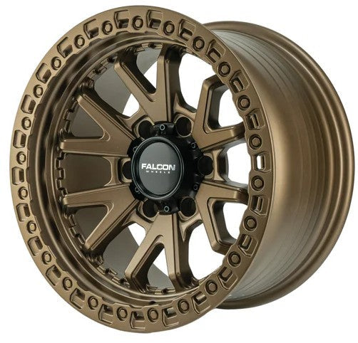 17x9 Falcon Wheels TC3 Chaos Full Matte Bronze Wheel 6x5.5 Bolt Pattern -10mm Offset