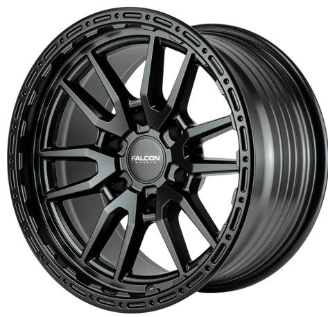 17x9 Falcon Wheels TC4 Ares Matte Black Wheel 6x5.5 Bolt Pattern 0mm Offset