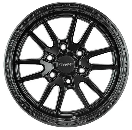 17x9 Falcon Wheels TC4 Ares Matte Black Wheel 6x5.5 Bolt Pattern 0mm Offset