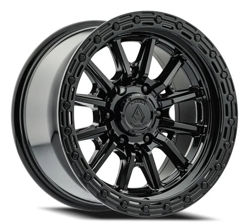 17x9 arena wheel a106 trek glossy black wheel 6x5.5 bolt pattern 12mm offset