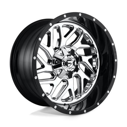 20x12 fuel off-road d211 triton chrome plated gloss black lip wheel 6x5.5 bolt pattern 44mm offset