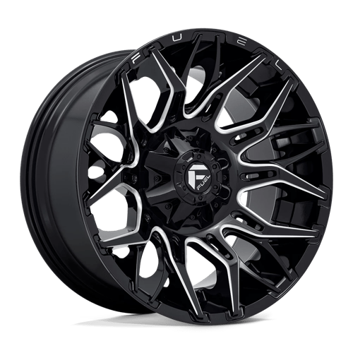 20x10 fuel off-road d769 twitch glossy black milled wheel 6x5.5 bolt pattern 18mm offset