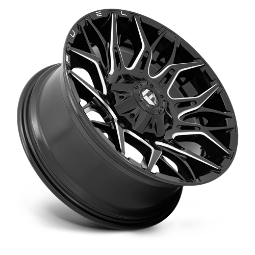 20x9 fuel off-road d769 twitch glossy black milled wheel 6x5.5 bolt pattern 1mm offset