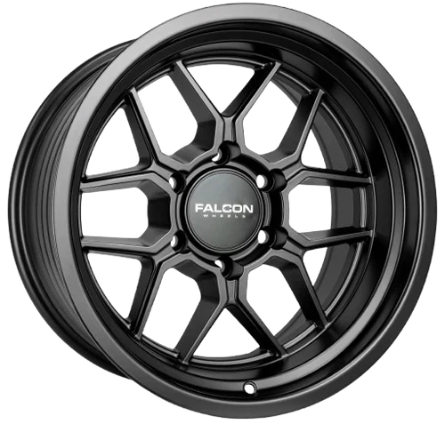 17x9 Falcon Wheels TX1 Apollo Full Matte Gunmetal Wheel 6x5.5 Bolt Pattern -12mm Offset