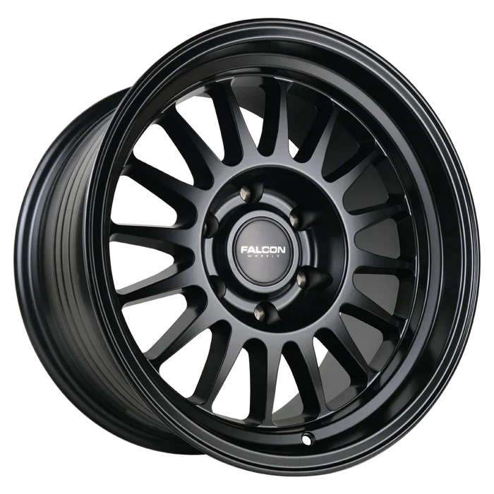 17x9 Falcon Wheels TX2 Stratos Matte Black Wheel 6x5.5 Bolt Pattern -12mm Offset