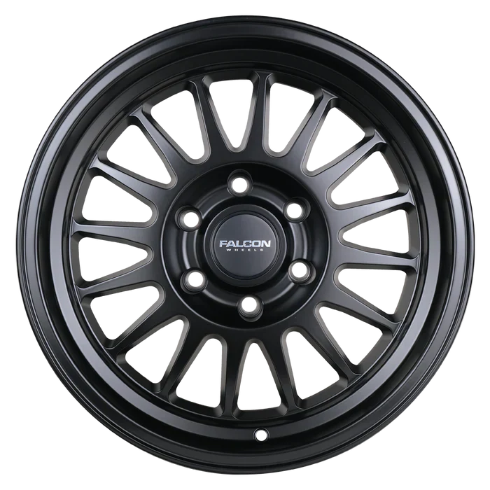 17x9 Falcon Wheels TX2 Stratos Matte Black Wheel 6x5.5 Bolt Pattern -12mm Offset