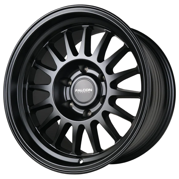 17x9 Falcon Wheels TX2 Stratos Matte Black Wheel 6x5.5 Bolt Pattern -12mm Offset