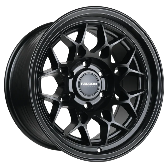 17x9 Falcon Wheels TX3 Evo Matte Black Wheel 6x5.5 Bolt Pattern 0mm Offset
