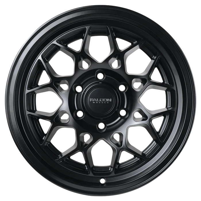 17x9 Falcon Wheels TX3 Evo Matte Black Wheel 6x5.5 Bolt Pattern 0mm Offset
