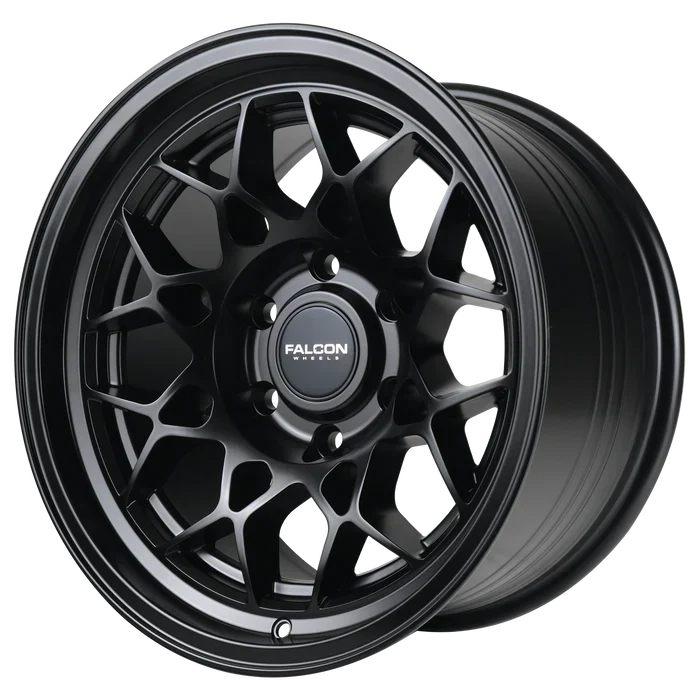 17x9 Falcon Wheels TX3 Evo Matte Black Wheel 6x5.5 Bolt Pattern 0mm Offset