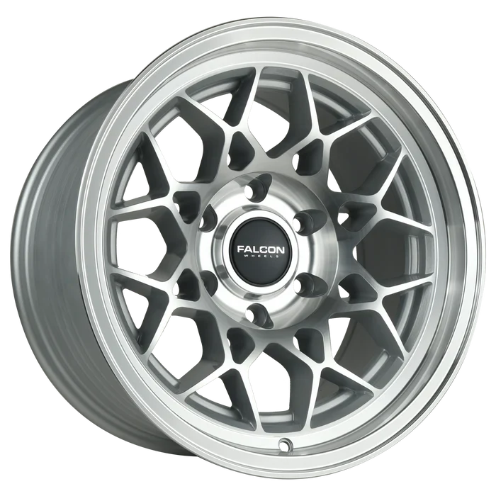 17x9 Falcon Wheels TX3 Evo Silver W/Full Machined Face Wheel 6x5.5 Bolt Pattern 0mm Offset
