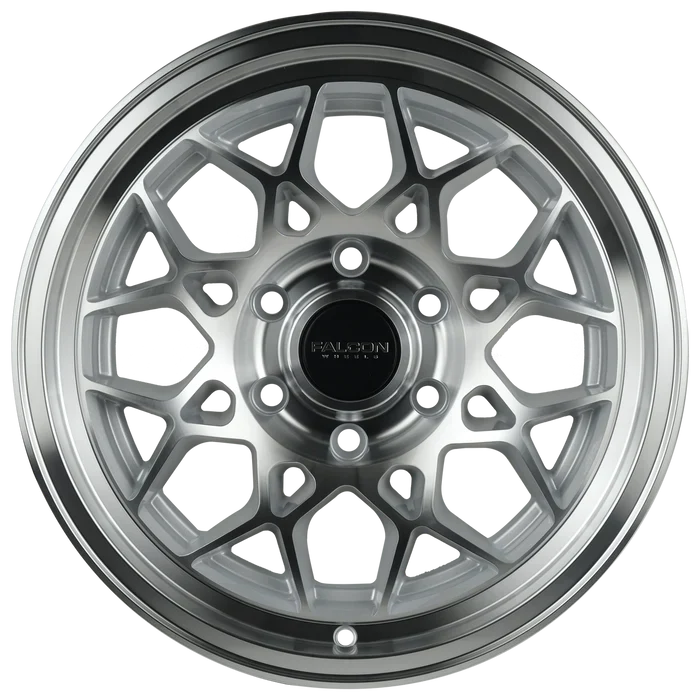 17x9 Falcon Wheels TX3 Evo Silver W/Full Machined Face Wheel 6x5.5 Bolt Pattern 0mm Offset
