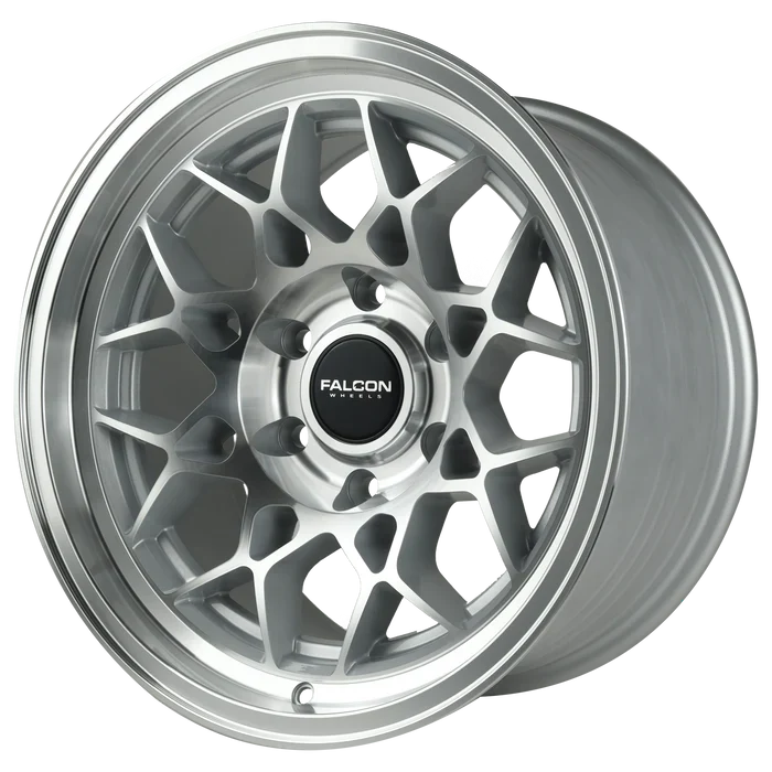 17x9 Falcon Wheels TX3 Evo Silver W/Full Machined Face Wheel 6x5.5 Bolt Pattern 0mm Offset