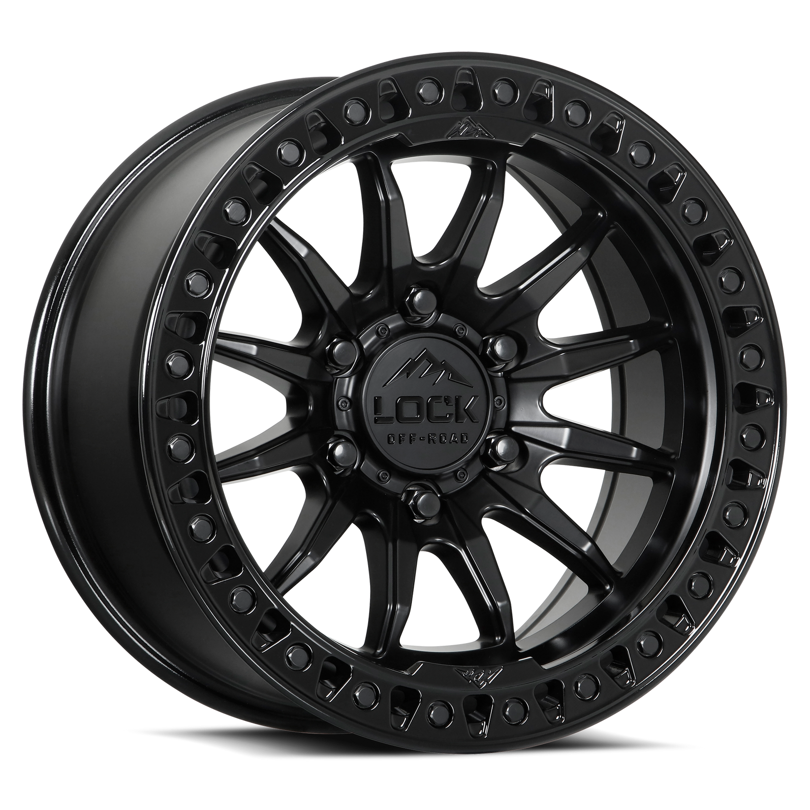 17x8 5 lock off-road trail matte black w gloss black ring wheel 6x5.5 bolt pattern 25mm offset