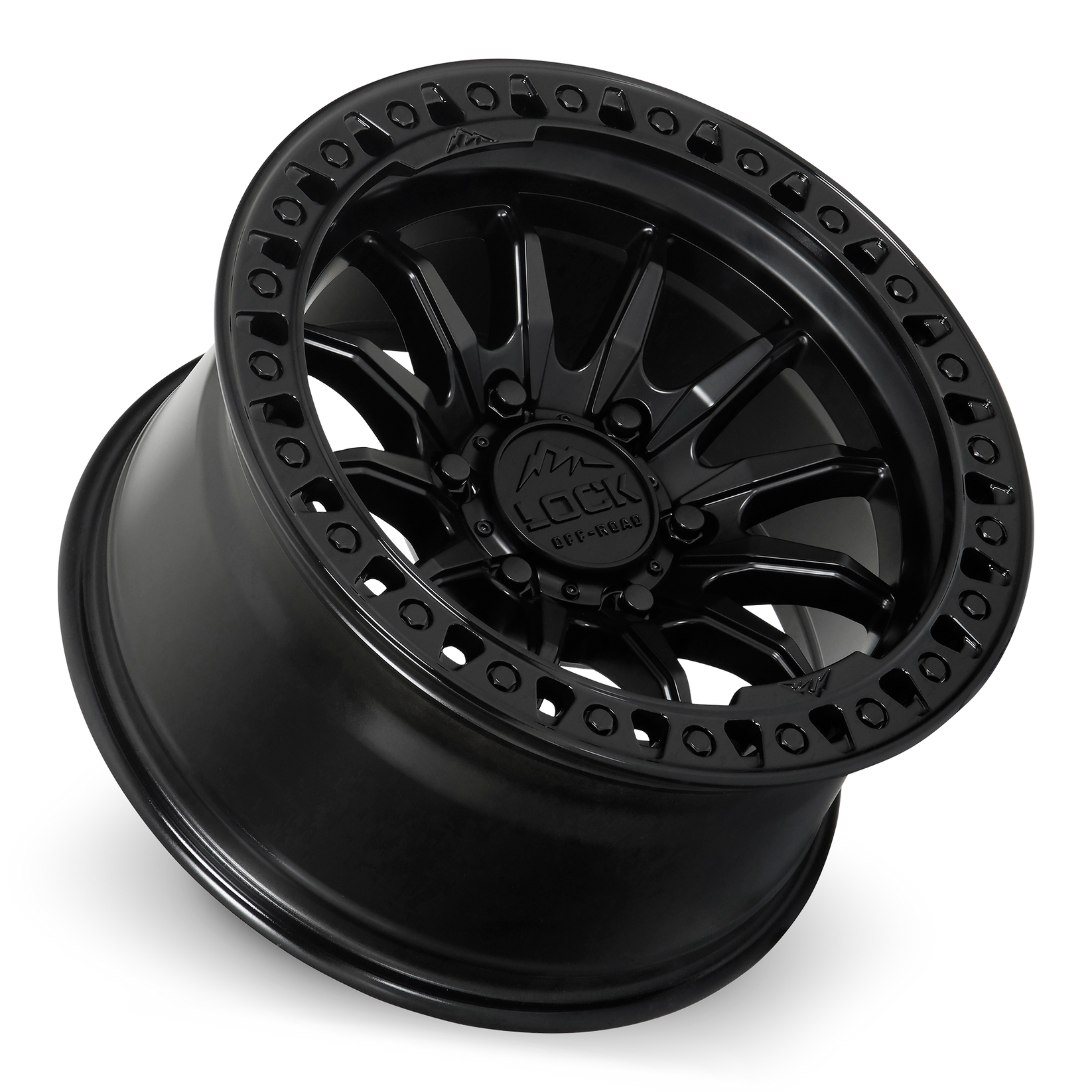 20x10 lock off-road trail matte black w gloss black ring wheel 6x5.5 bolt pattern 18mm offset