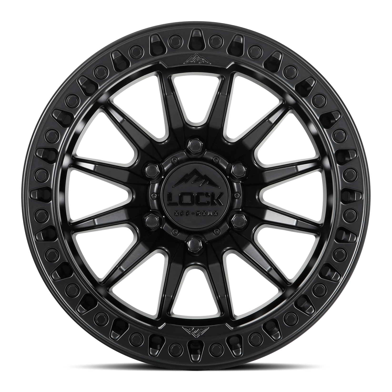 20x9 lock off-road trail matte black w matte black ring wheel 6x5.5 bolt pattern 20mm offset