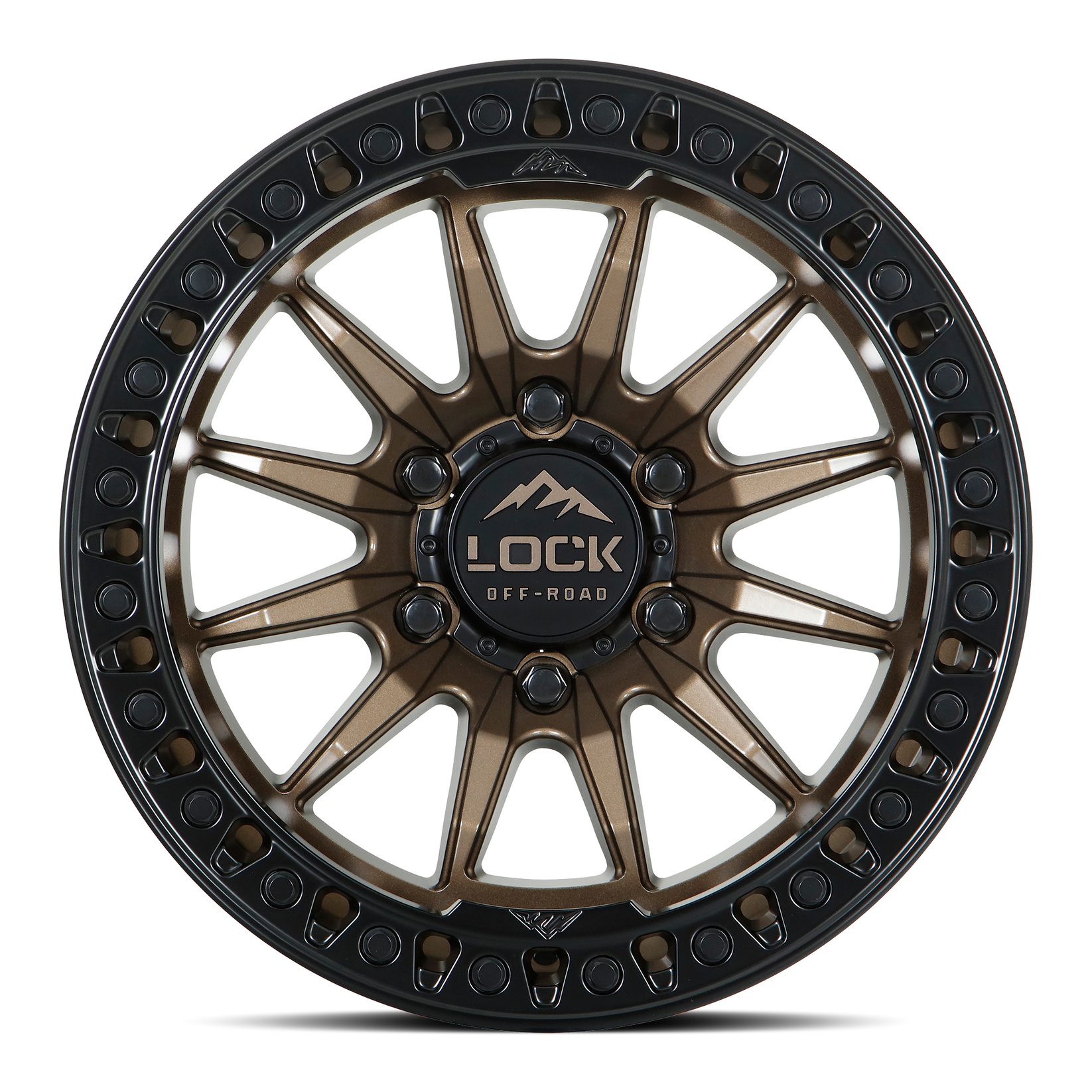 17x9 lock off-road trail matte bronze w matte black ring wheel 6x5.5 bolt pattern 1mm offset