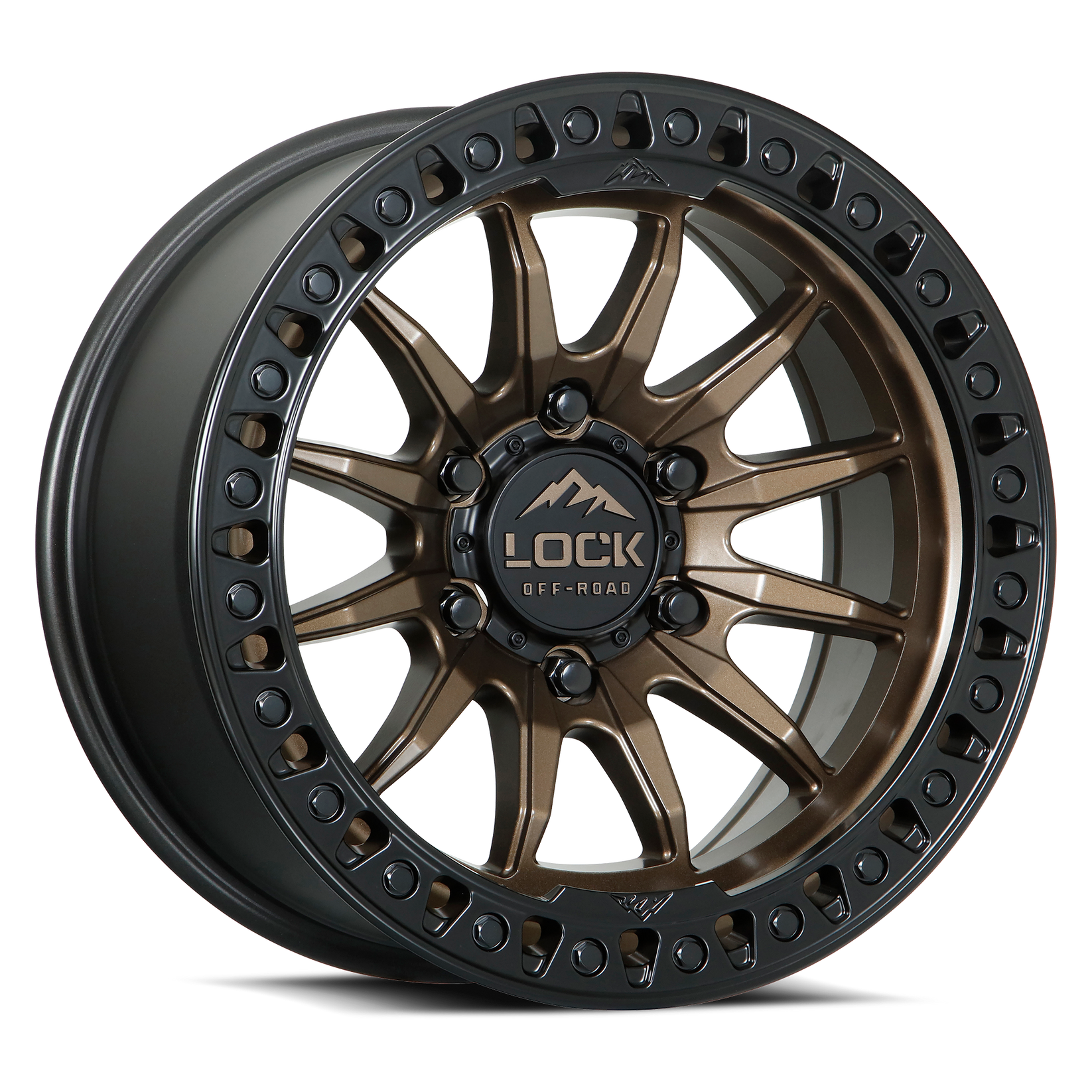 17x9 lock off-road trail matte bronze w matte black ring wheel 6x5.5 bolt pattern 12mm offset