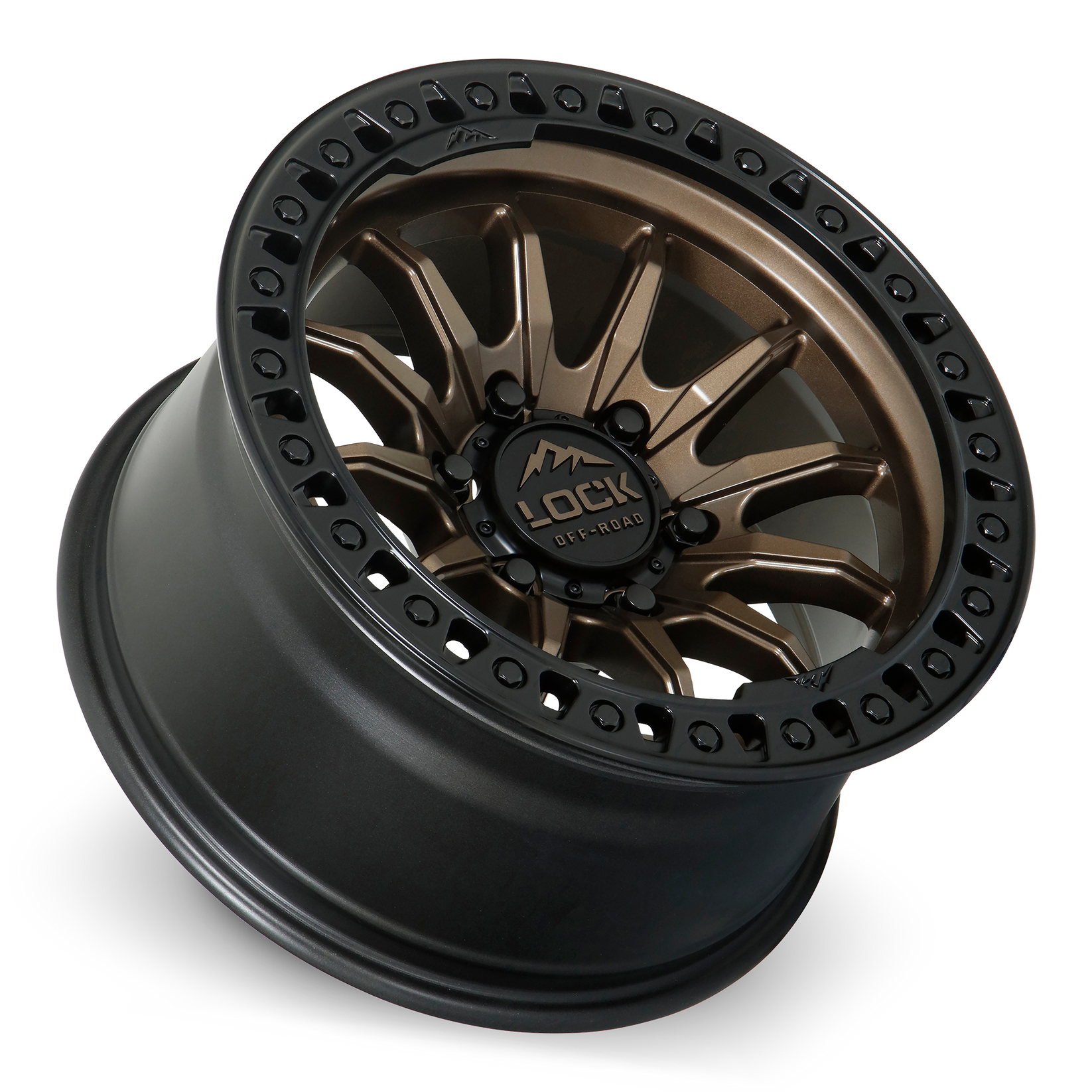 20x9 lock off-road trail matte bronze w matte black ring wheel 6x5.5 bolt pattern 20mm offset