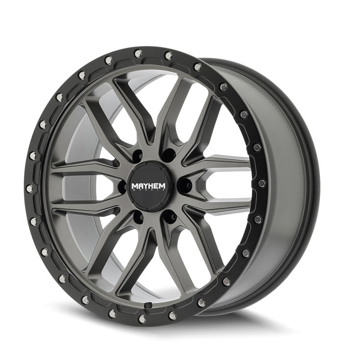 20x9 Mayhem Vector Matte Gunmetal Black Lip Wheel 6x5.5 Bolt Pattern +18mm Offset